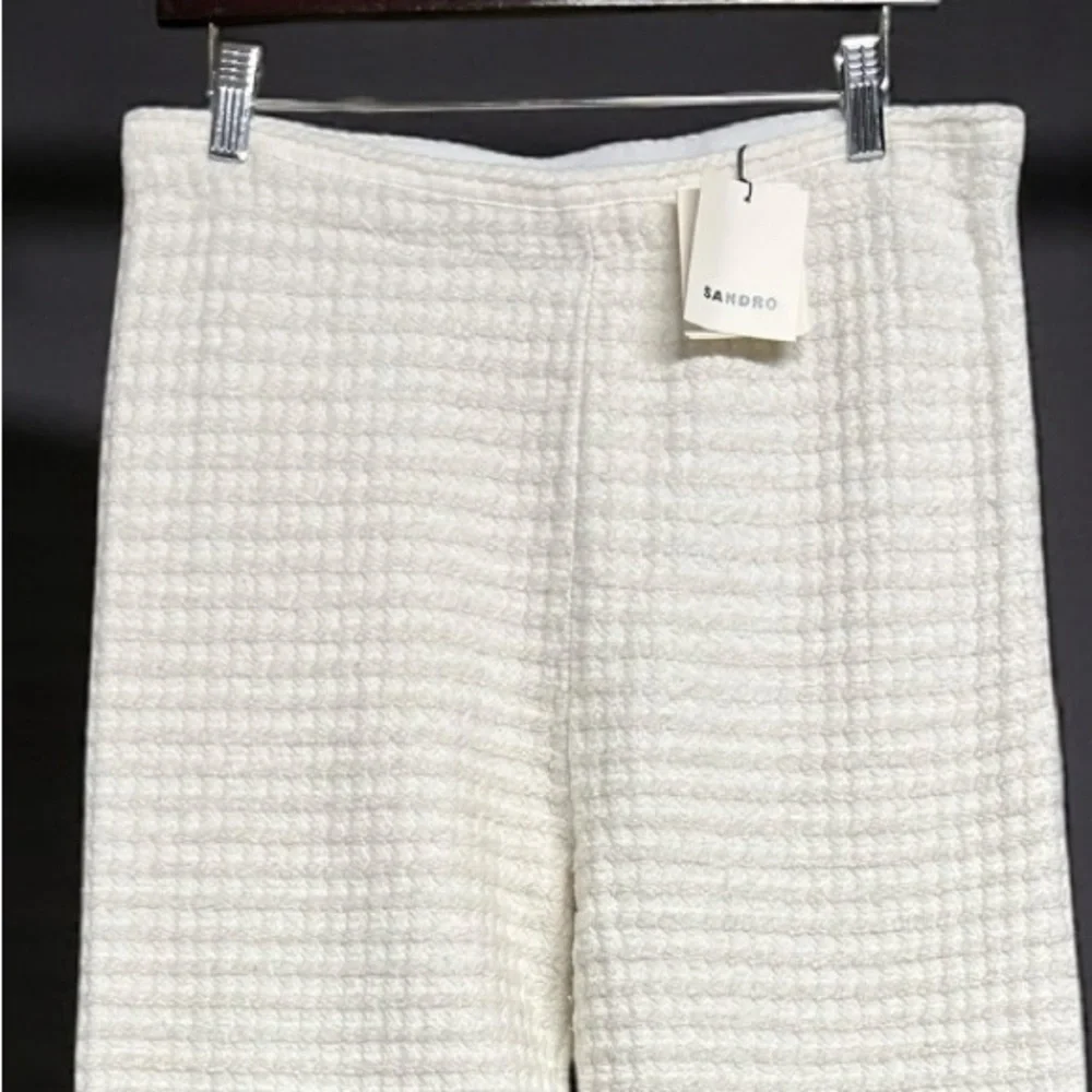 🌻NEW w/tags Sandro Fancy Braid Trim Side Zip Tweed Pants Women’s Size 42 US 10 - Picture 7 of 15